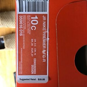 Nike size 10c (toddler) soccer cleats.